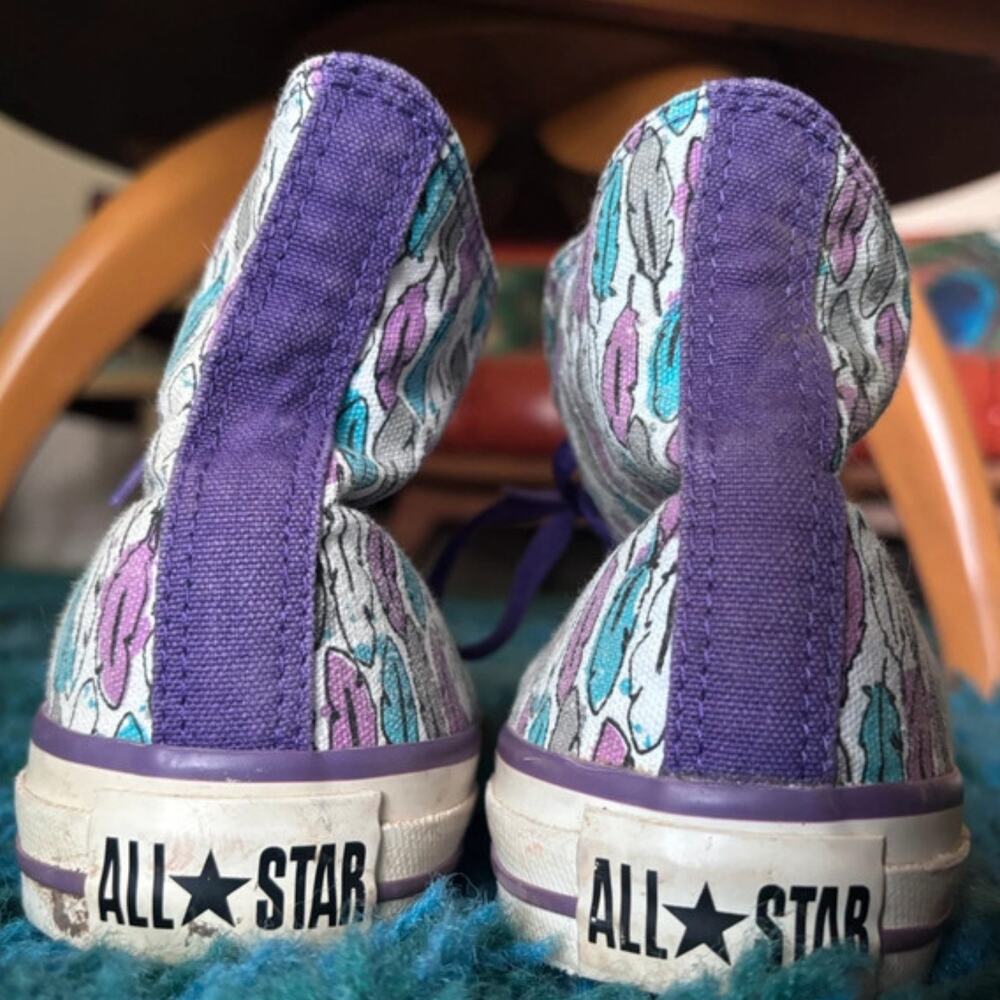 Converse Chuck Taylor All Star Feather Print High Top Sneakers Women’s 7.5 - Picture 3 of 6